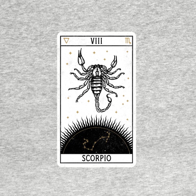 Scorpio Distressed Goth Tarot Zodiac Sign by Nemons